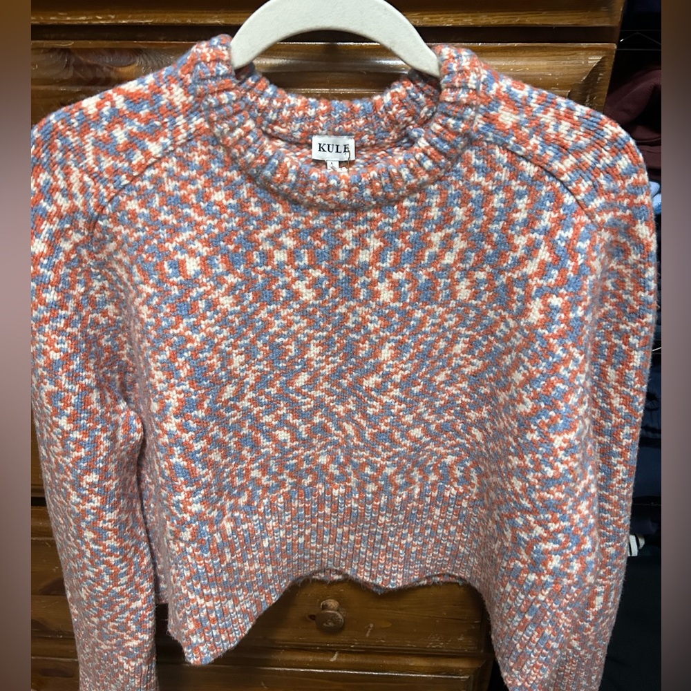 KULE Women's Orange and Blue Knit Sweater